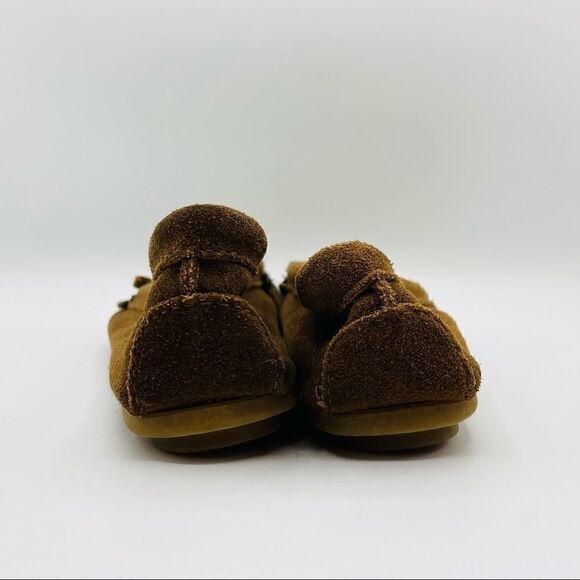 Minnetonka Metallic Studded Suede Moccasins - Picture 4 of 7